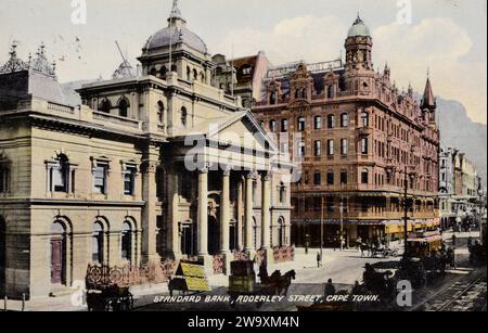 Adderley Street, Cape Town, Afrique du Sud, environ 1911 carte postale. JGB publ. Banque D'Images