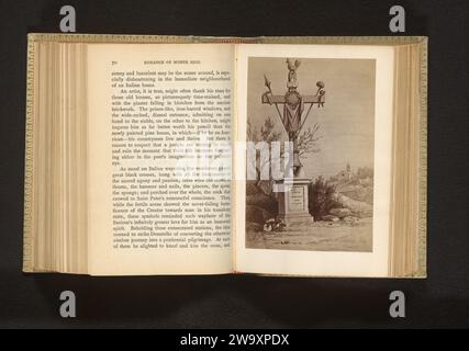 Production photographique d'un dessin d'une croix avec des références à l'agonie du Christ en plein air, vraisemblablement en Italie, Anonyme, c. 1850 - en ou avant 1860 photographie support photographique impression albumen la croix  symboles du Christ Banque D'Images