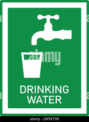 Signe d'eau potable | affiche de conception de couleur | vecteur de bannière murale d'eau potable Illustration de Vecteur