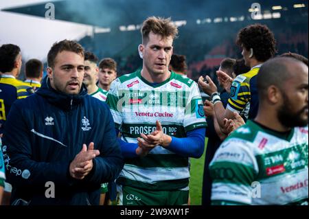 Trévise, Italie. 30 décembre 2023. Federico Ruzza de Benetton Treviso vu en action lors du United Rugby Championship 2023/24 entre Benetton Treviso et Zebre Parma au stade Monigo. Scores finaux ; Benetton Treviso 36 : 14 Zebre Parma. (Photo Alberto Gardin/SOPA Images/Sipa USA) crédit : SIPA USA/Alamy Live News Banque D'Images