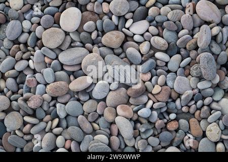 Pebbles sur la plage. Morayshire, Écosse Banque D'Images