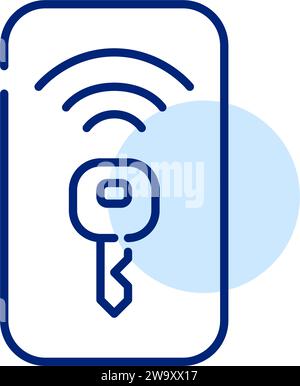 Clé électronique de voiture sans fil. Contour modifiable et parfait au pixel près Illustration de Vecteur