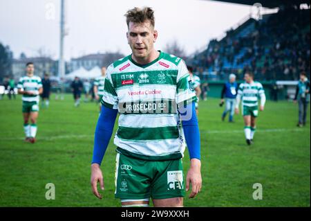 Trévise, Italie. 30 décembre 2023. Federico Ruzza de Benetton Treviso vu en action lors du United Rugby Championship 2023/24 entre Benetton Treviso et Zebre Parma au stade Monigo. Scores finaux ; Benetton Treviso 36 : 14 Zebre Parma. Crédit : SOPA Images Limited/Alamy Live News Banque D'Images