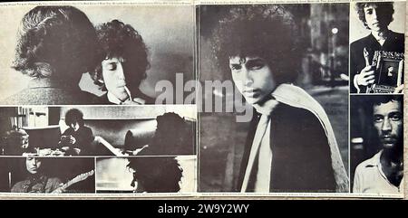 Pochettes d'album Vintage Record, Portrait de Bob Dylan, album 'Blonde on Blonde', 1966 (crédit photographe : Jerry Schatzberg) Banque D'Images