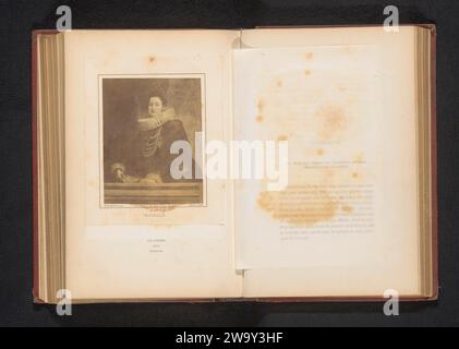 Production photographique d'un portrait peint de l'archiduchesse Isabella Clara Eugenia par Peter Paul Rubens, Joseph Maes, d'après Peter Paul Rubens, c. 1855 - en 1860 ou avant la photographie support photo albumen estampe personnes historiques - BB - femme Banque D'Images