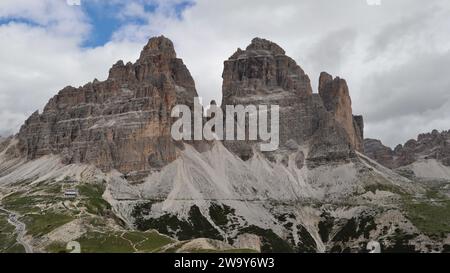 Drone photo Tre Cime di lavaredo Dolomites Italie europe Banque D'Images