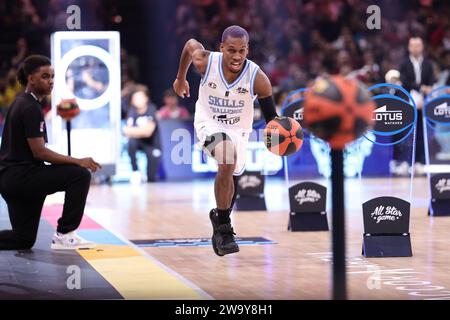 SHORT TJ (Paris) lors de l'événement All-Star Game LNB 2023, Lotus Skills Challenge Basketball le 30 décembre 2023 à l'Accor Arena de Paris, France Banque D'Images