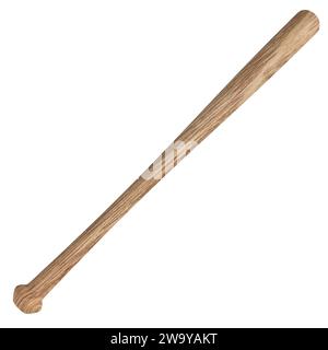 Batte de baseball isolée sur fond blanc Banque D'Images