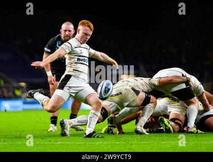 LONDRES, ROYAUME-UNI. 30 décembre 2023. Caolan Englefield de Gloucester en action lors du Big Game 15 de Harlequins vs Gloucester Rugby Gallagher Premiership Rugby R10 au Twickenham Stadium le samedi 30 décembre 2023. LONDRES ANGLETERRE. Crédit : Taka G Wu/Alamy Live News Banque D'Images