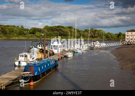 Irlande, Munster Waterford, amarrages de bateaux de plaisance sur la rivière Suir Banque D'Images