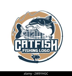 Conception de logo Catfish Fishing. Illustration de Vecteur