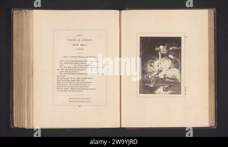 Production photographique d'une estampe à une peinture de John Opie, représentant une scène de timon van Athens par William Shakespeare, Stephen Ayling, d'après Robert Thew, d'après John Opie, c. 1854 - dans ou avant 1867 photographie vous pouvez voir acte IV, scène 3 avec timon van Athens avec une entreprise dans une forêt. Londres support photographique albumen imprimer des œuvres spécifiques de la littérature Banque D'Images