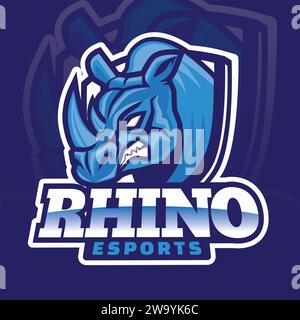 Logo Rhino Esport Gaming Illustration de Vecteur