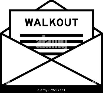 Enveloppe et lettre signe avec le mot walkout comme titre Illustration de Vecteur