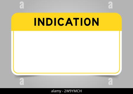 Bannière d'étiquette avec titre jaune avec indication de mot et espace de copie blanc, sur fond gris Illustration de Vecteur