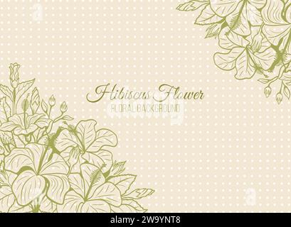 Fond vert doux fleur d'hibiscus Illustration de Vecteur