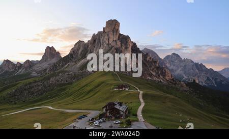 Drone photo giau Pass Dolomites Italie europe Banque D'Images