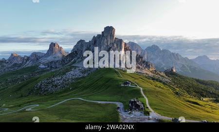 Drone photo giau Pass Dolomites Italie europe Banque D'Images