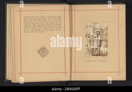 Production photographique de douze photos de la cathédrale de Canterbury, CH. Pumphrey & Co, v. 1870 - en 1880 ou avant photo de haut en bas et de gauche à droite : église Saint Martin, trois fois la façade, un monument, la clôture du choeur, le portail sud, un couloir latéral, le navire, les gens sur un chemin, le chœur et le Westerpoort. Cathédrale de Canterbury support photographique Albumen print église (extérieur). parties de l'intérieur de l'église : choeur. parties de l'intérieur de l'église : nef. Rood-screen, chœur-écran ; iconostase Cathédrale de Canterbury Banque D'Images