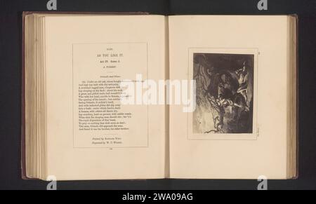 Production photographique d'une estampe à une peinture de Raphael West, vous proposant une scène de William Shakespeare, Stephen Ayling, d'après W.C. Wilson, d'après Raphael Lamar West, c. 1854 - dans ou avant 1867 photographie vous pouvez voir une imagination de l'acte IV, scène 3 avec Orlando et Oliver dans la forêt. Londres support photographique albumen imprimer des œuvres spécifiques de la littérature Banque D'Images