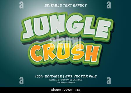 Effet de style de texte jungle conception vectorielle éditable 3D. Illustration de Vecteur