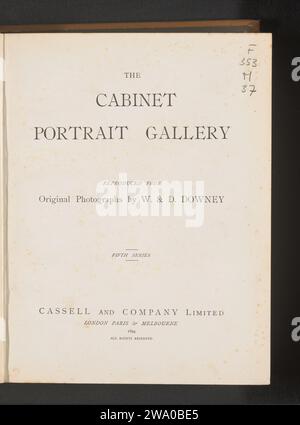 La galerie de portraits du cabinet : reproduit à partir de photographies originales de W. et D. Downey Fifth Series, Cassell & Co., livre de 1894, papier de Londres. lin (matériel) Banque D'Images