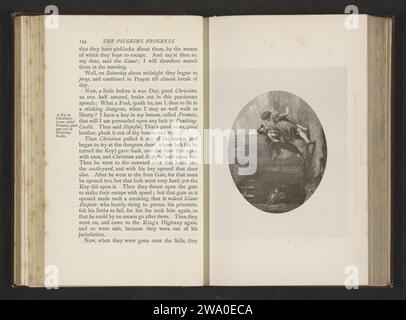 Production photographique d'une illustration de Thomas Stothard une fois Christens Reize à l'éternité par John Bunyan, Anonyme, d'après Thomas Stothard, c. 1871 - en ou avant 1881 tirage photomécanique l'illustration concerne Christian et plein d'espoir ces vols. impression sur papier, p.ex. : gravure, gravure, lithographie Banque D'Images