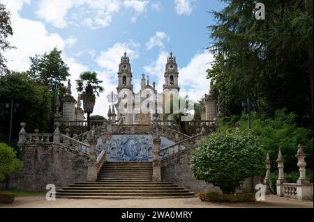 Escalier, Santuario de Nossa Senhora dos Remedios, Lamego, Viseu, Portugal, Europe Banque D'Images