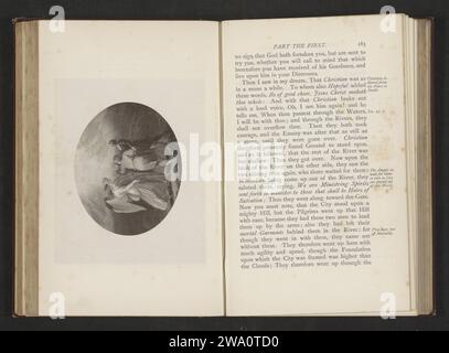 Production photographique d'une illustration de Thomas Stothard une fois Christens Reize à l'éternité par John Bunyan, Anonyme, d'après Thomas Stothard, c. 1871 - en 1881 ou avant tirage photomécanique l'illustration concerne Christian et plein d'espoir pour deux anges. impression sur papier, p.ex. : gravure, gravure, lithographie. anges Banque D'Images