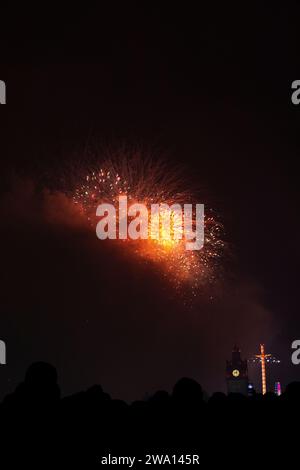 Edimbourg. Écosse 1 janvier 202U. Feux d'artifice sur le château d'Édimbourg dans le cadre du Hogmanay d'Édimbourg. Crédit photo : Pako Mera/Alamy Live News Banque D'Images