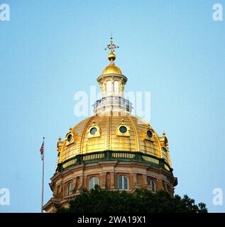 Dôme du Capitole de l'État de l'Iowa, des Moines, vues architecturales Banque D'Images