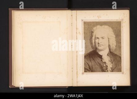 Production photographique d'un portrait de Johann Sebastian Bach par Carl Jaeger, Anonyme, d'après Carl Jaeger, c. 1865 - c. 1875 photographie support photographique compositeur d'estampes albumen Banque D'Images