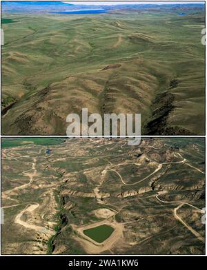 Développement du méthane des gisements de charbon, WY Banque D'Images