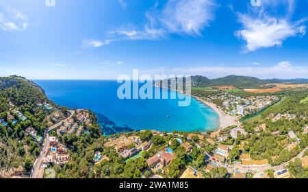 Vue aérienne de la baie de Canyamel dans les îles de Majorque, Espagne Banque D'Images