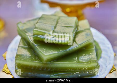 Le dessert des couches cuites à la vapeur, Un dessert thaïlandais traditionnel Banque D'Images