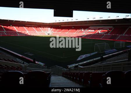 Middlesbrough, Royaume-Uni. 26 décembre 2023. Une vue générale du stade avant le match du championnat Sky Bet Middlesbrough vs Coventry City au Riverside Stadium, Middlesbrough, Royaume-Uni, le 1 janvier 2024 (photo de Nigel Roddis/News Images) à Middlesbrough, Royaume-Uni le 12/26/2023. (Photo Nigel Roddis/News Images/Sipa USA) crédit : SIPA USA/Alamy Live News Banque D'Images