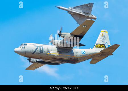 Lockheed C-130H Hercules de Grèce - Force aérienne à Tanagra Banque D'Images