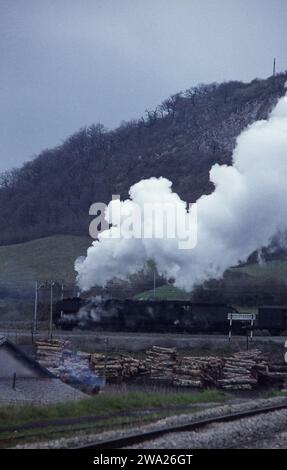Voyage de 12 jours en France, en Espagne et au Portugal photographiant des machines à vapeur. Avril 1971 Banque D'Images