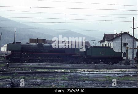 Voyage de 12 jours en France, en Espagne et au Portugal photographiant des machines à vapeur. Avril 1971 Banque D'Images
