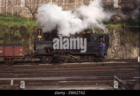 Voyage de 12 jours en France, en Espagne et au Portugal photographiant des machines à vapeur. Avril 1971 Banque D'Images