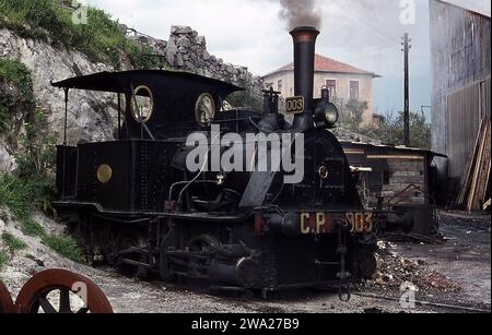 Voyage de 12 jours en France, en Espagne et au Portugal photographiant des machines à vapeur. Avril 1971 Banque D'Images