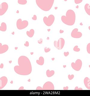 Motif simple coeur rose sans couture. Conception pour cartes de voeux, affiches, bannières, arrière-plans pour la Saint Valentin ou la fête des mères Illustration de Vecteur