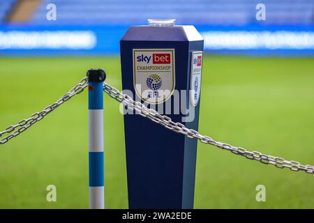 Sky Bet Championship branding pendant le match Sky Bet Championship Sheffield Wednesday vs Hull City à Hillsborough, Sheffield, Royaume-Uni, 1 janvier 2024 (photo de Ryan Crockett/News Images) Banque D'Images