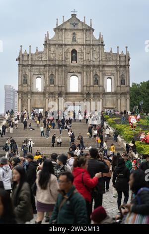 Les ruines de Saint-Paul sont les ruines d'un complexe religieux catholique du 17e siècle à Santo António, Macao, Chine Banque D'Images