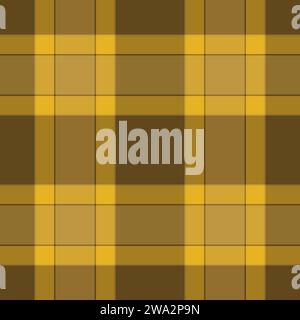 Plaid tartan texture de tissu sans couture vecteur avec un motif de carreaux de fond textile en couleur ambre. Illustration de Vecteur