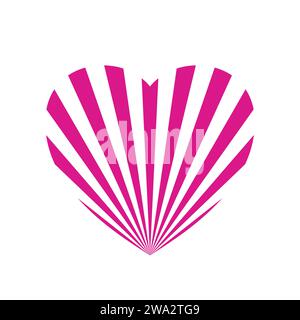 Ligne cardiaque. Rayon lumineux du soleil. Faisceau rose isolé sur fond blanc. Motif comique. Rayons solaires. Elément abstrait de concentration. Style dessins animés Illustration de Vecteur