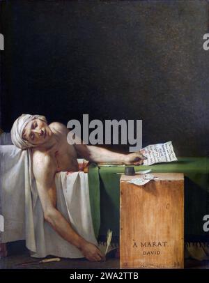 La mort de Marat de Jacques-Louis David (1748-1825), huile sur toile, 11793 Banque D'Images