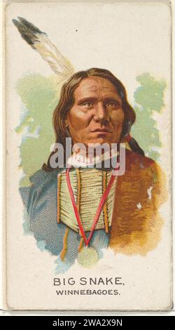 Big Snake, Winnebagoes, de la série American Indian Chiefs (N2) pour Allen & Ginter cigarettes Brands 1963 par Allen & Ginter Banque D'Images