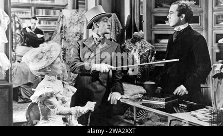 KIND HEARTS AND CORONETS 1949 film GFD avec de gauche à droite : Anne Valery, Alec Guinness, Denis Price Banque D'Images