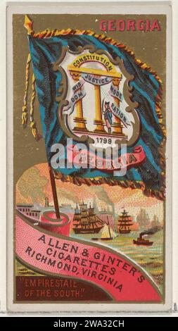 Géorgie, de drapeaux des États et Territoires (N11) pour Allen & Ginter cigarettes Brands 1963 par Allen & Ginter Banque D'Images